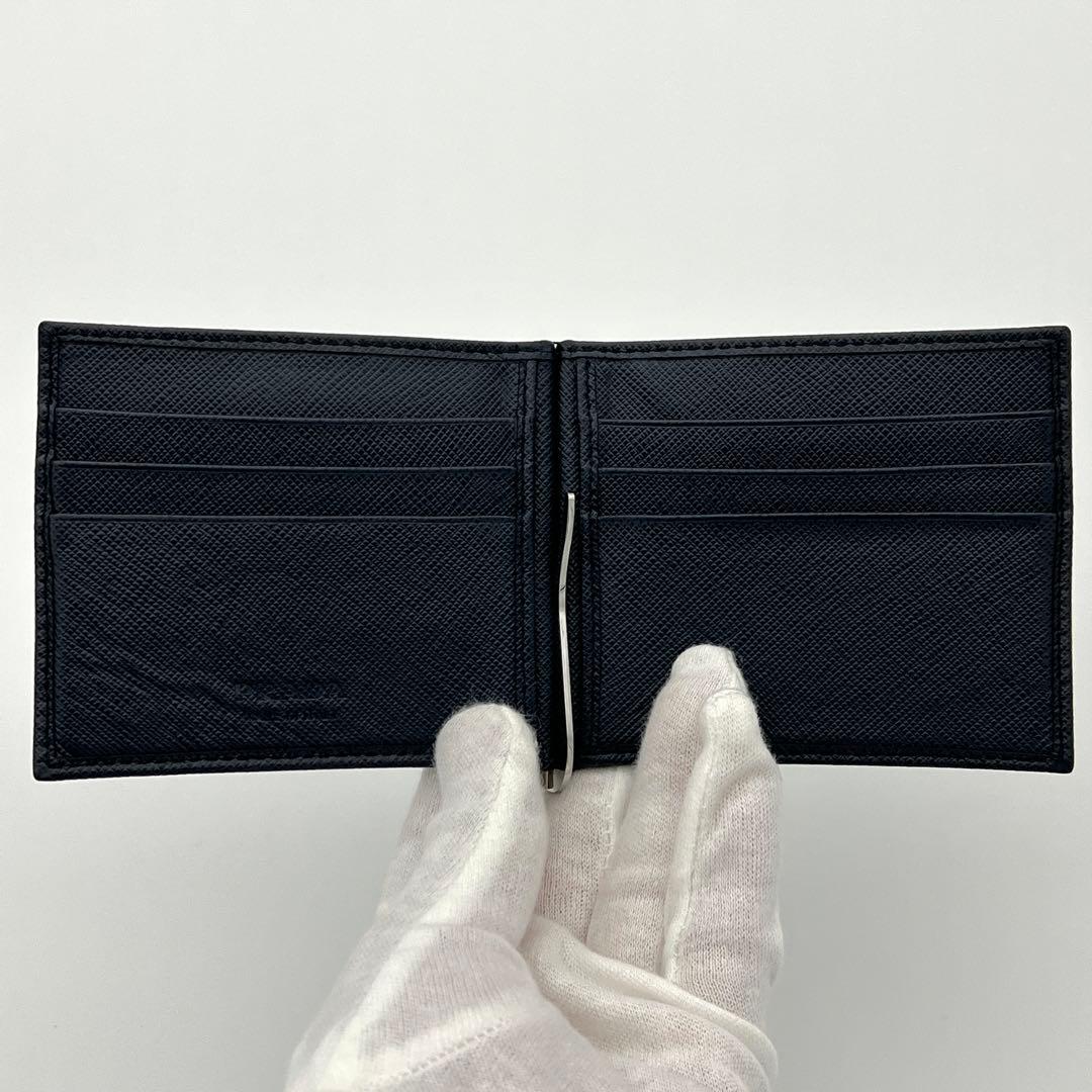 PRADA プラダ サフィアーノ 三角プレート マネークリップ カードケース