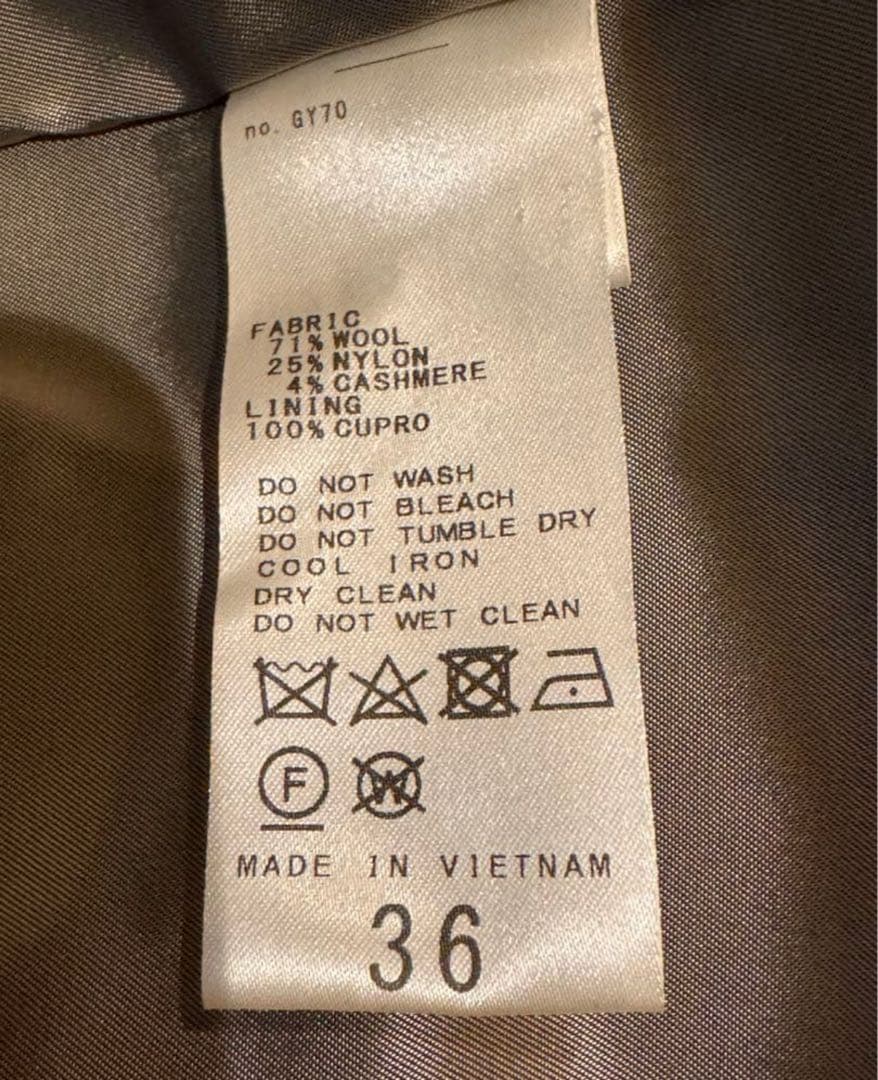 NOBLE ノーブル MTRカラーレスジップショートコート グレージュ 36