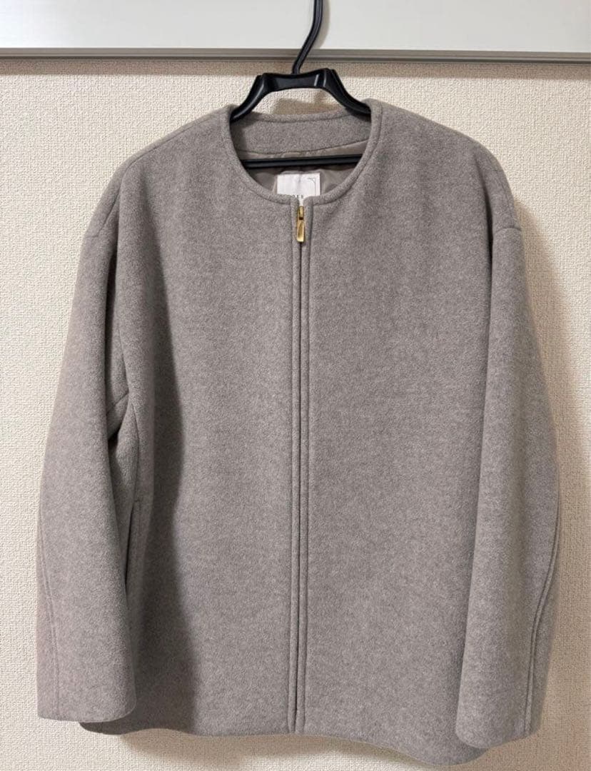 NOBLE ノーブル MTRカラーレスジップショートコート グレージュ 36