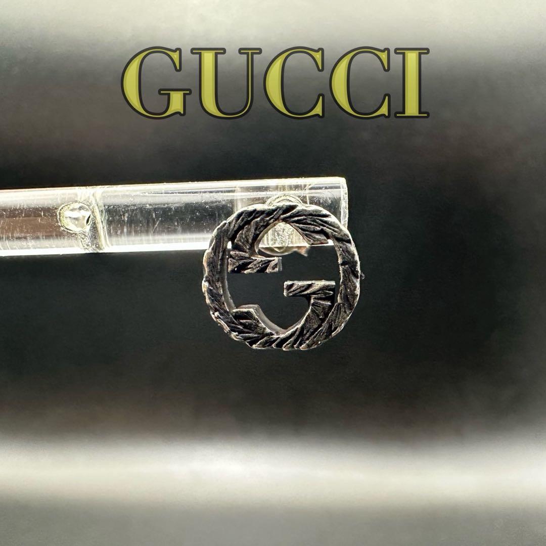 極美品✨　GUCCI　ピアス　アラベスク　ロゴ　刻印　シルバー　1401