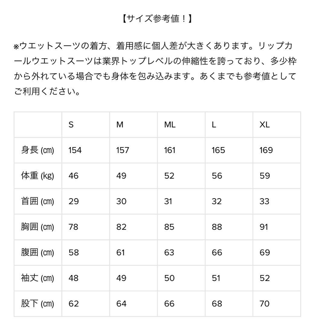 RIPCURL リップカール　ロンスプ ウェットスーツ定価24,200