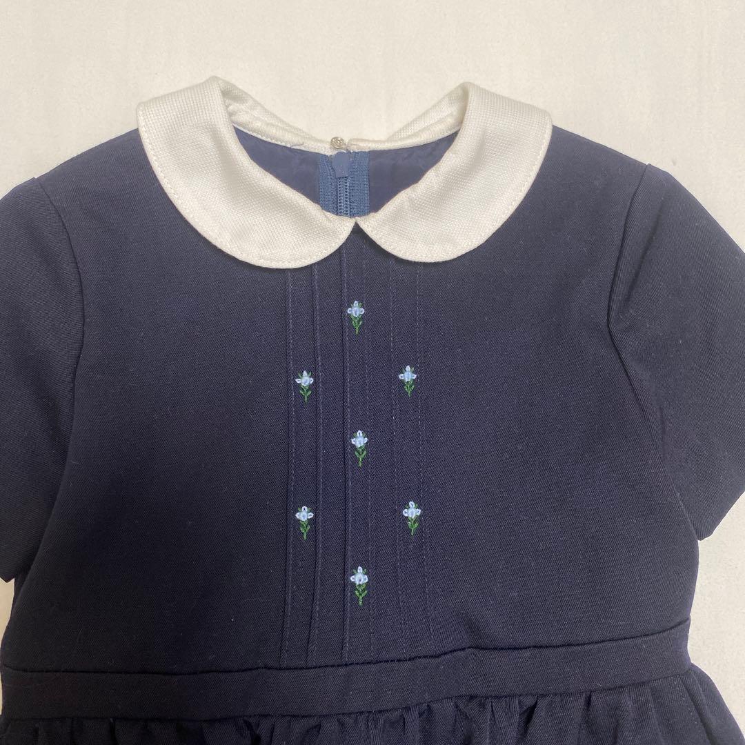 Mam et Moi マムエモア　ネイビー お受験ワンピース 100cm 半袖