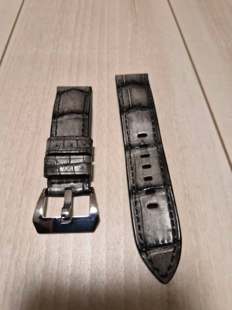 レザー時計ベルト グレー ブラック 箱付き　松下庵