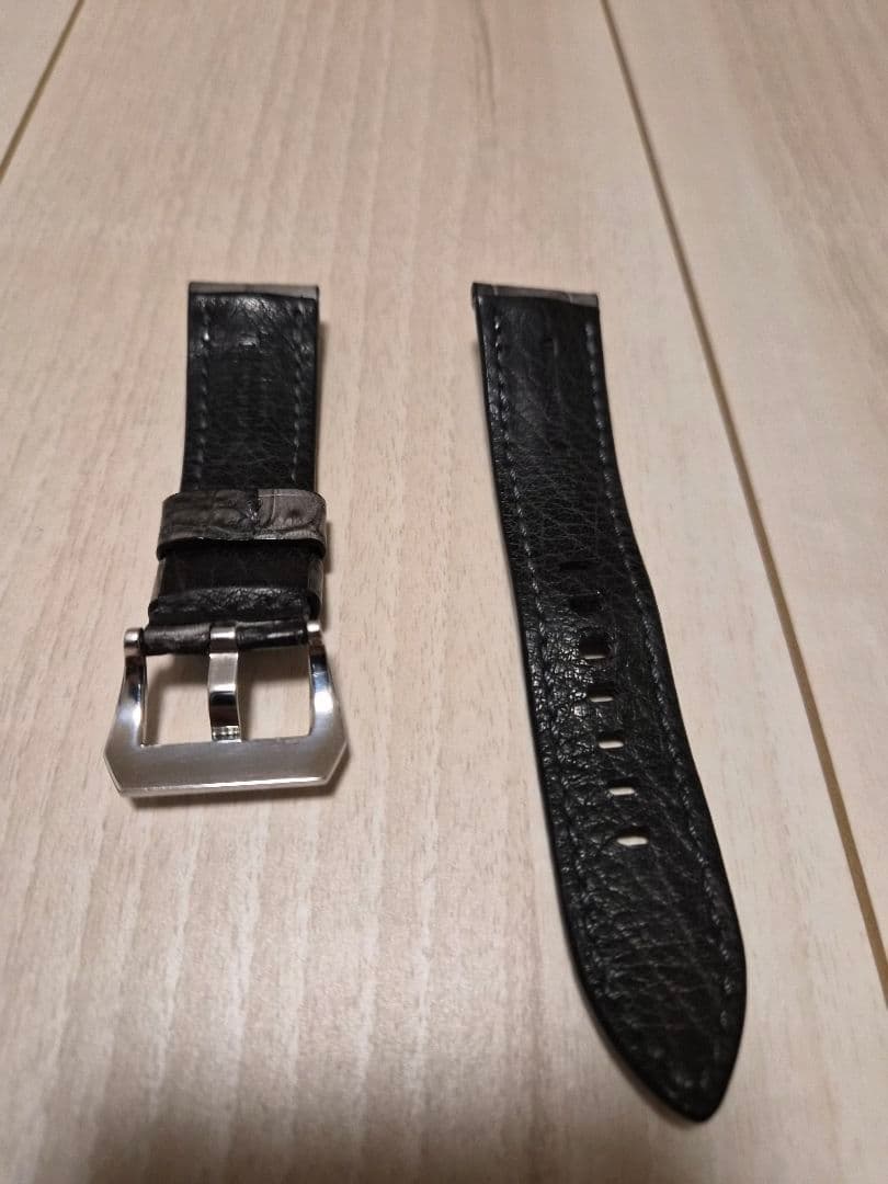 レザー時計ベルト グレー ブラック 箱付き　松下庵