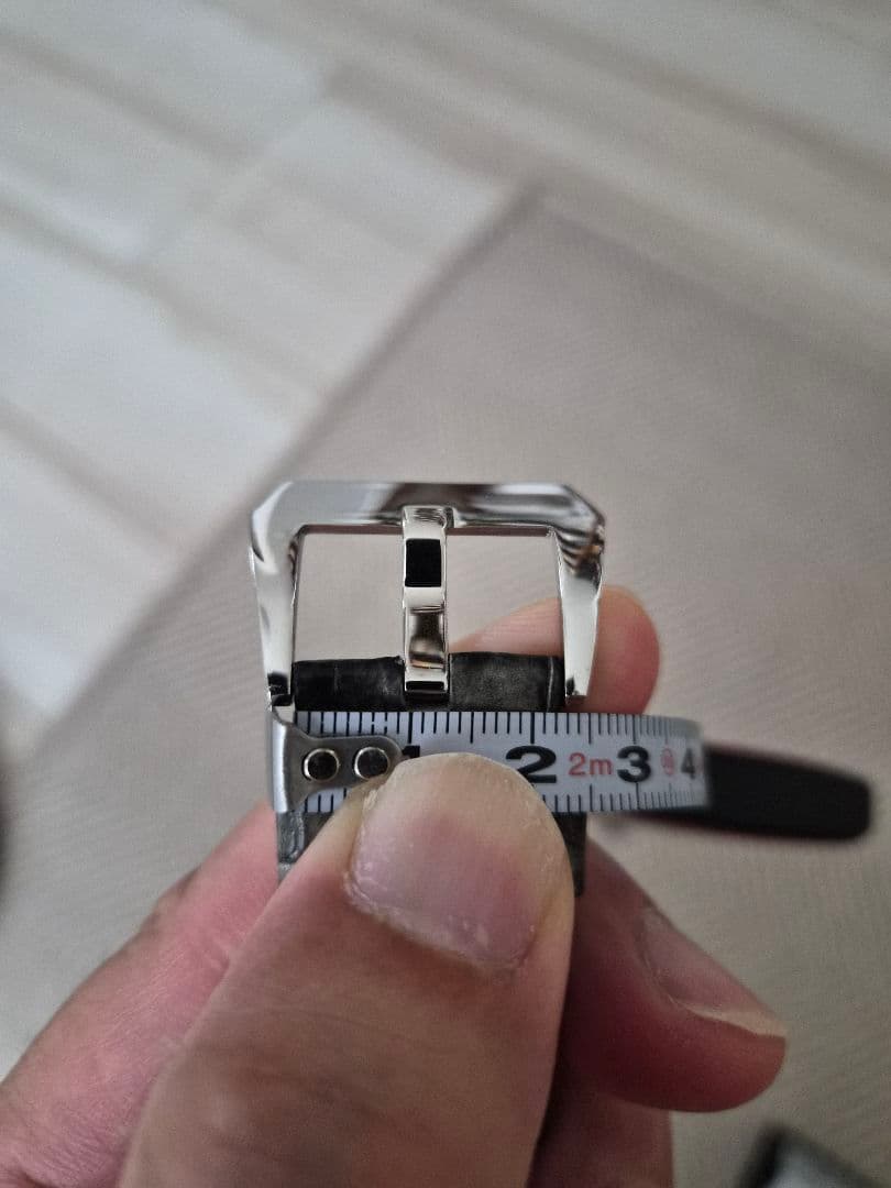 レザー時計ベルト グレー ブラック 箱付き　松下庵