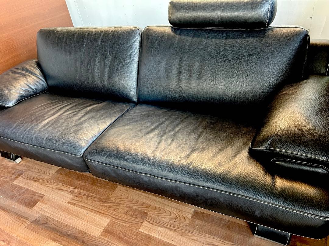 712 IDC大塚家具 L/S LUXE-01 本革 3人掛けソファ