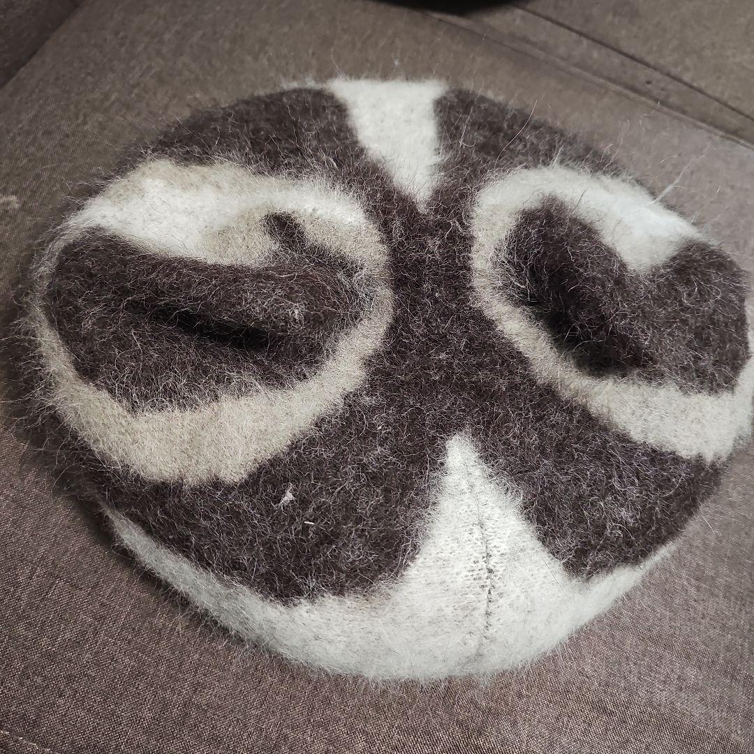 新品タグ付き DODGE 猫耳ベレー帽 ハチワレ