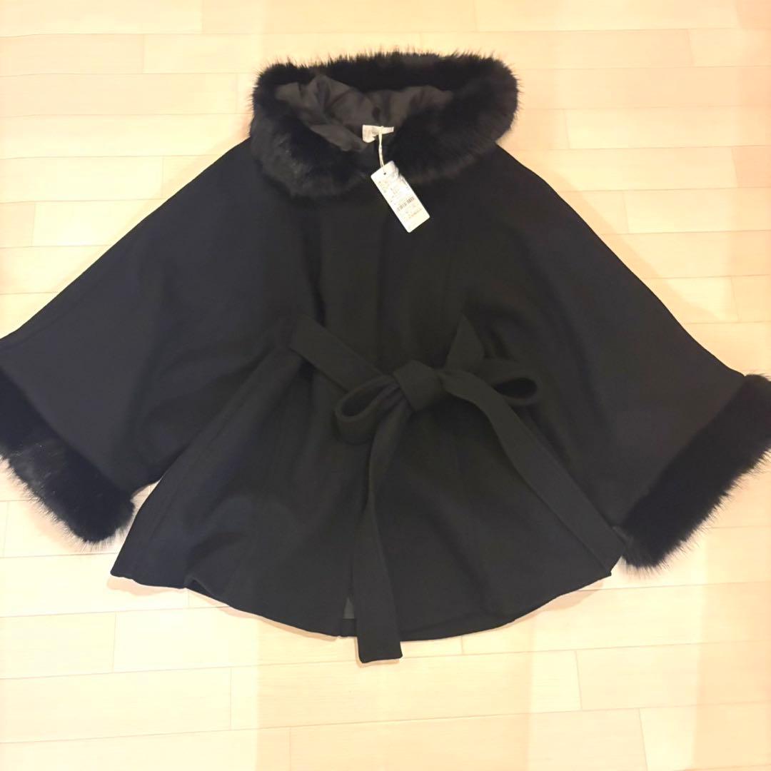 ね*む様 rienda ウール MIXフードポンチョコート秋服　冬服