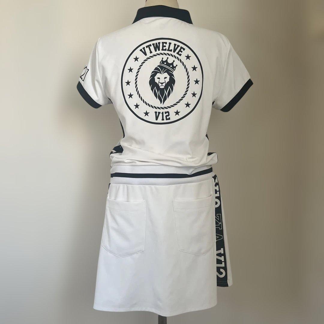 V12 サイドロゴポロシャツワンピース　白　サイズ1 ゴルフ