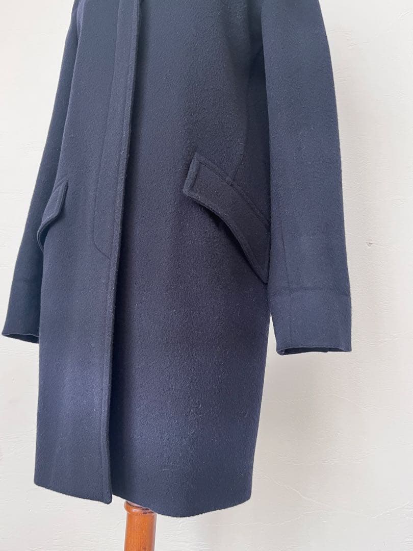 FENDI イタリア製 ウールカシミア チェスターコート ネイビー&ブラック