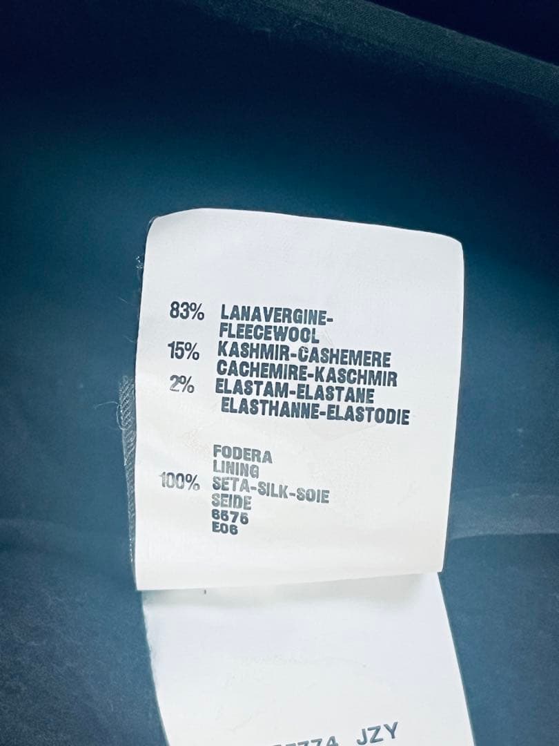 FENDI イタリア製 ウールカシミア チェスターコート ネイビー&ブラック