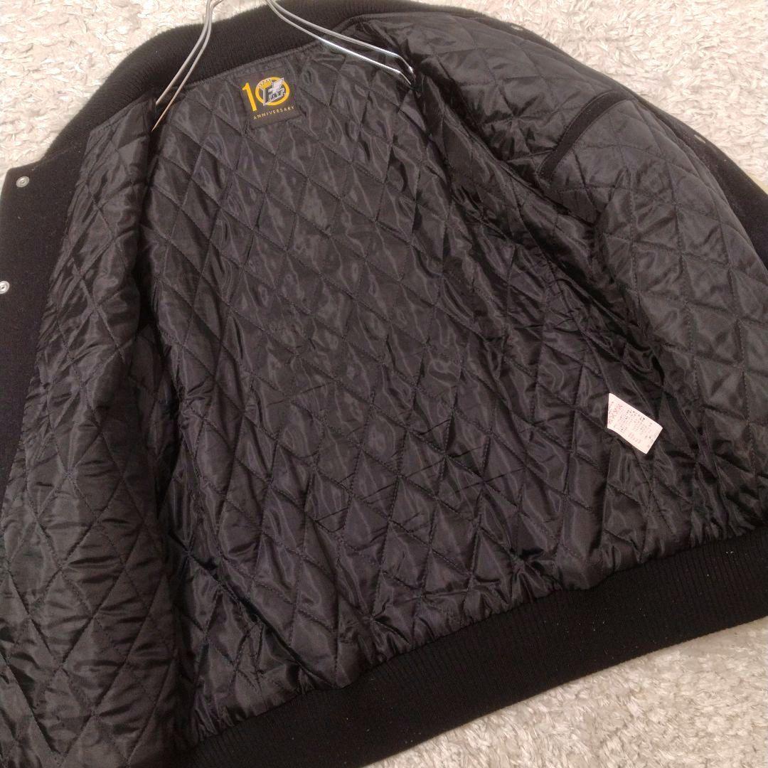 メンズ☆FAT　スタジャン10th　袖革XXLレザー　ウールメルトン　JUMBO