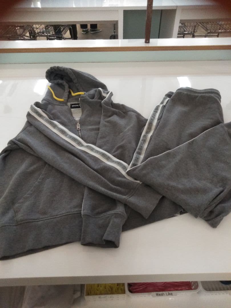 ディーゼルDIESEL スウエットセットアップ上下ジャージＬグレー