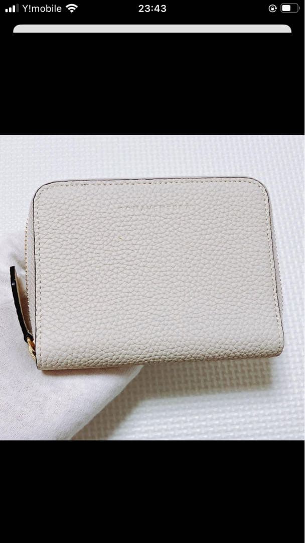 未使用BONAVENTURAジップウォレット　シュリンクレザー折り財布　ホワイト