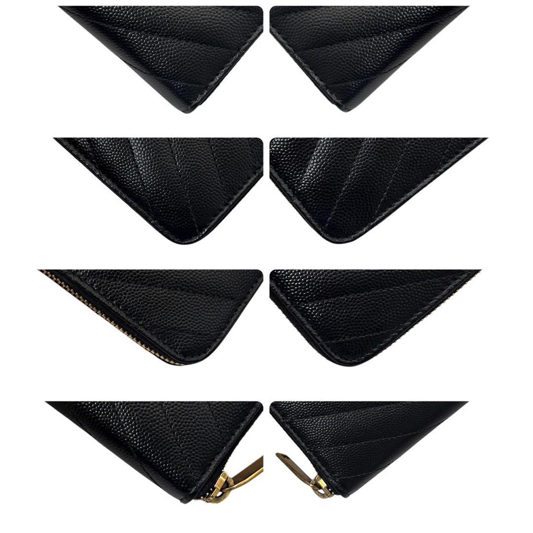 現行 極美品 箱付 サンローラン 長財布 YSL 小銭入れ  キャビア