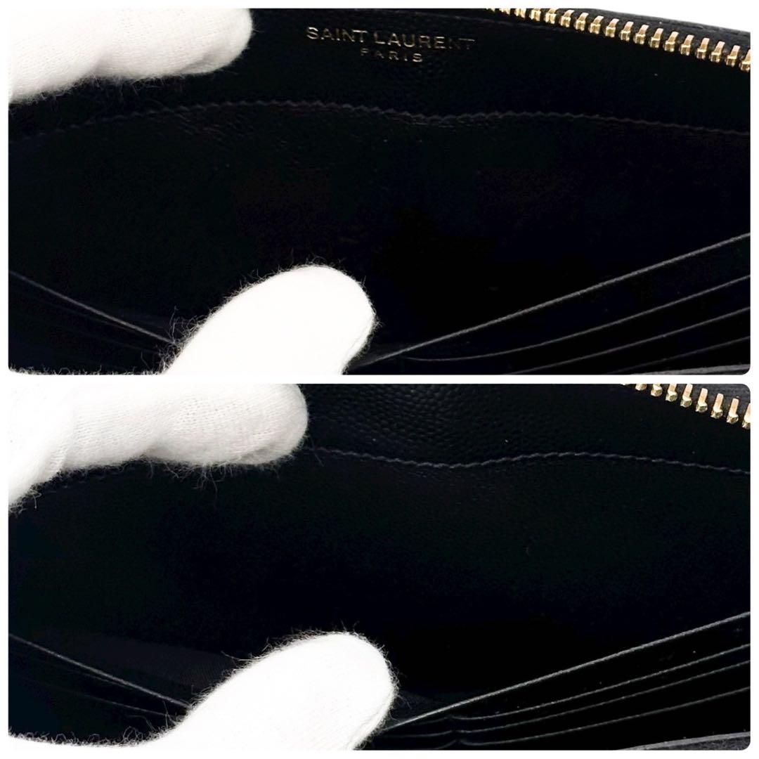 現行 極美品 箱付 サンローラン 長財布 YSL 小銭入れ  キャビア