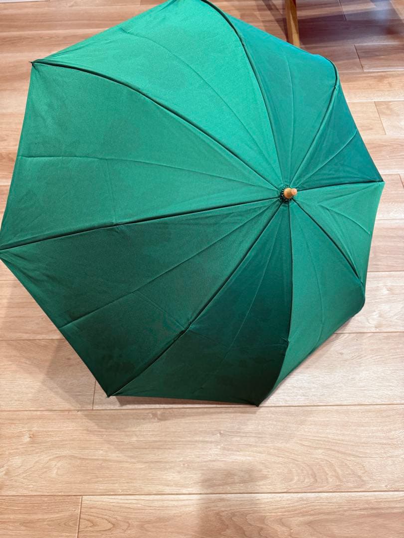 槙田商店　バラ柄 折りたたみ傘 緑色