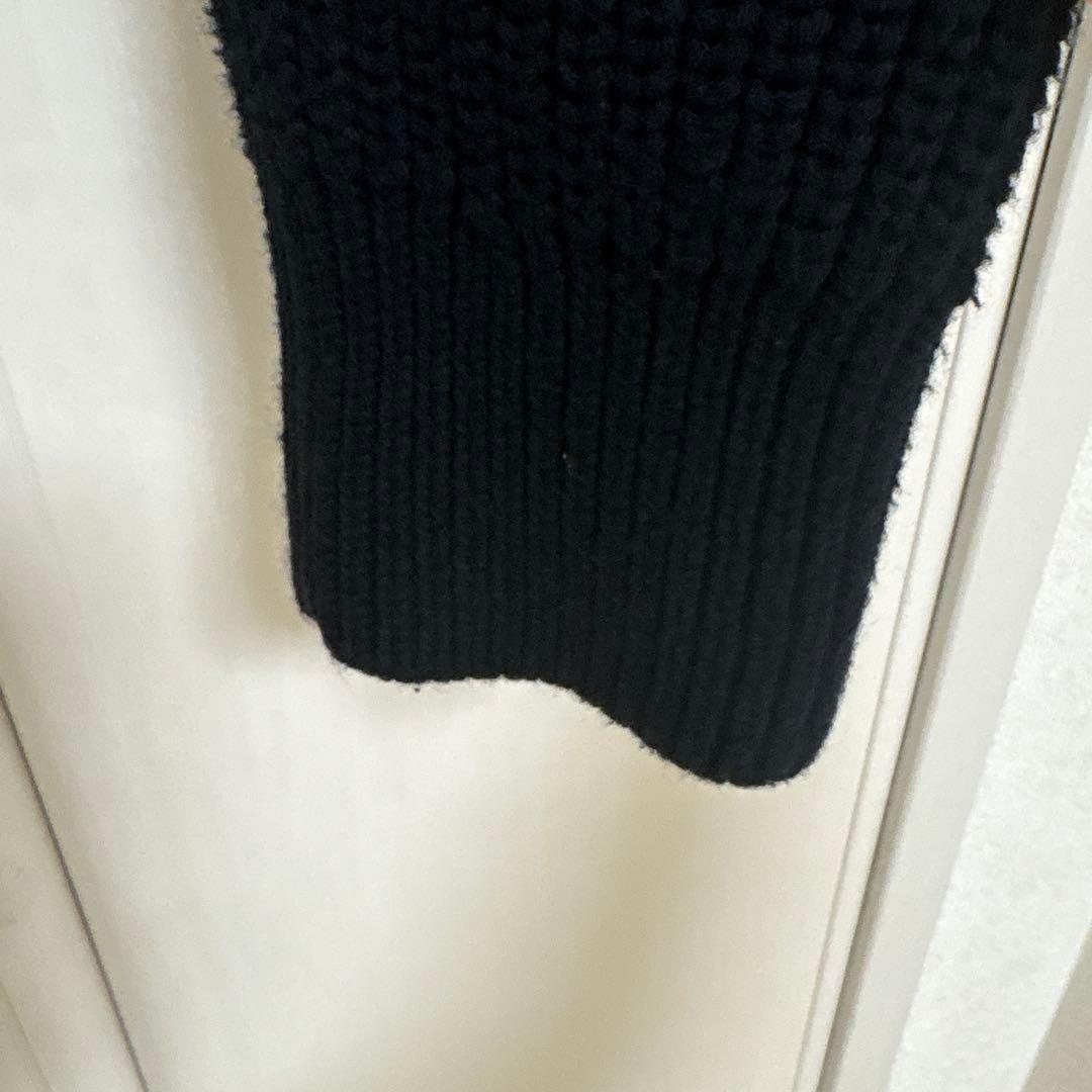 DIESEL ブラック 異素材　ニットセーター ジップアップ　ブルゾン