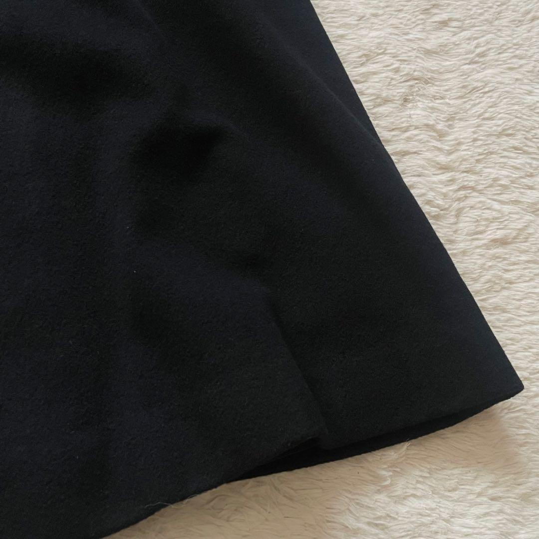 カシミヤ100% バルマン ロングコート ファー 黒　11号