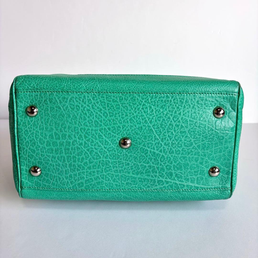 【超希少】ポールスミス レザーミニボストンバッグ イタリア製 エメラルドグリーン