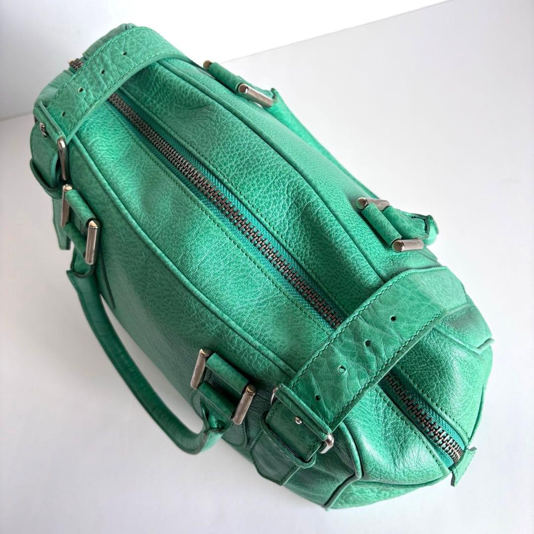 【超希少】ポールスミス レザーミニボストンバッグ イタリア製 エメラルドグリーン