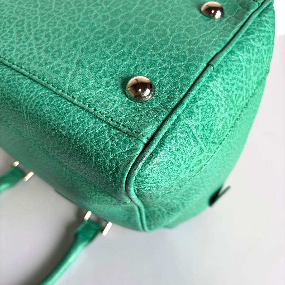 【超希少】ポールスミス レザーミニボストンバッグ イタリア製 エメラルドグリーン