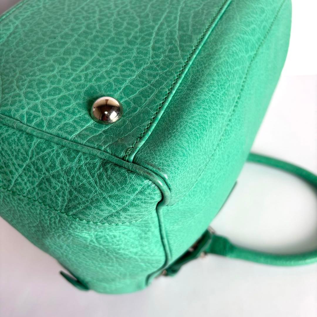 【超希少】ポールスミス レザーミニボストンバッグ イタリア製 エメラルドグリーン