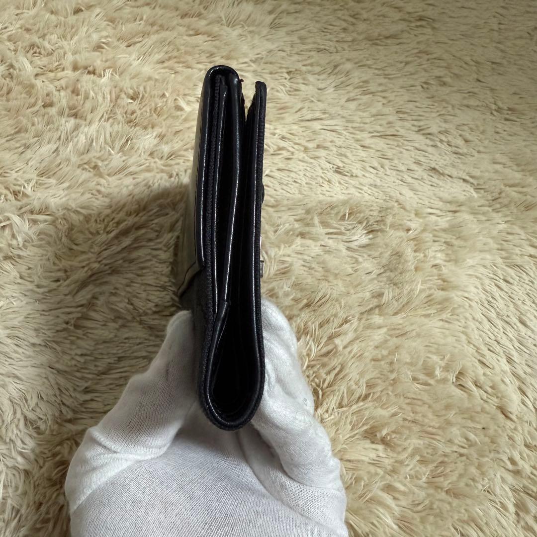 ✨美品✨グッチ　ジャッキー　折りたたみ　財布　キャンバス　レザー　ブラック