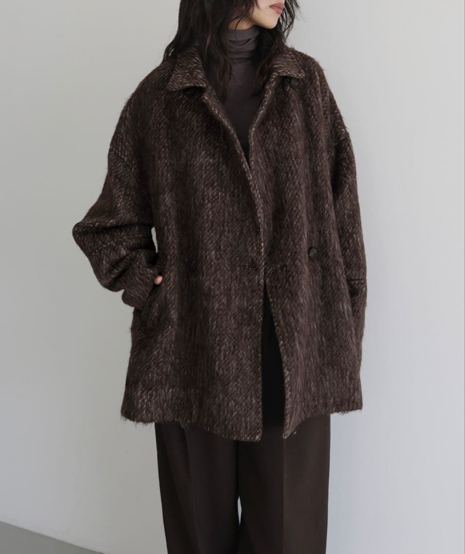 【新品未使用】hellam シャギーミドルコート