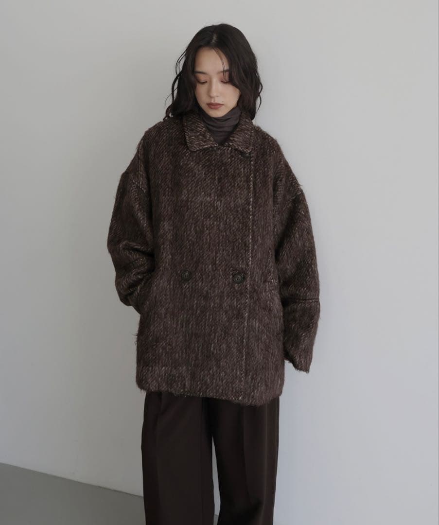 【新品未使用】hellam シャギーミドルコート