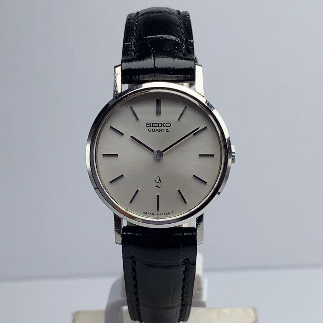 SEIKO QUARTZ 電池交換済 日本製 革ベルトBAMBI製新品