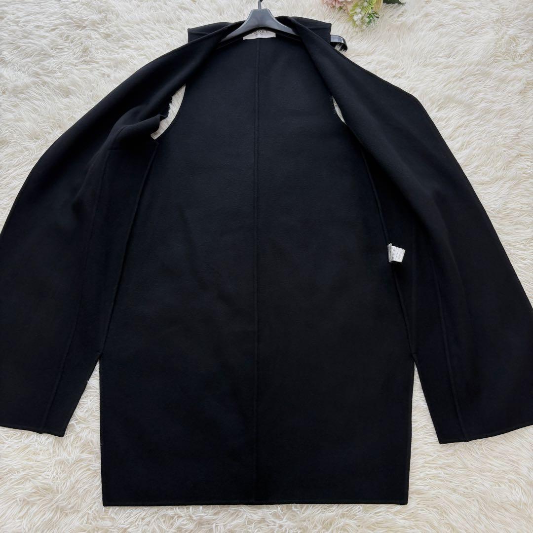 【美品】ジレ　厚手　アドーア　ウール100% アウター　ロング　ブラック　38