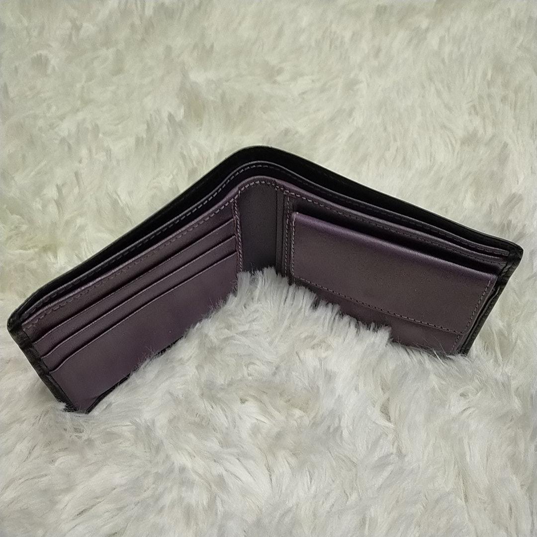 美品　エッティンガー　ettinger 2つ折り　財布　黒　内側淡い紫