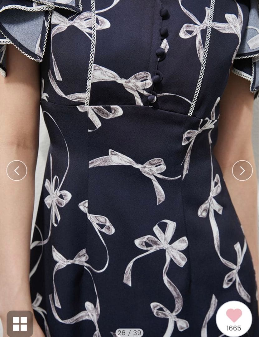 SNIDEL スナイデル　Sustainableリボンプリントワンピース