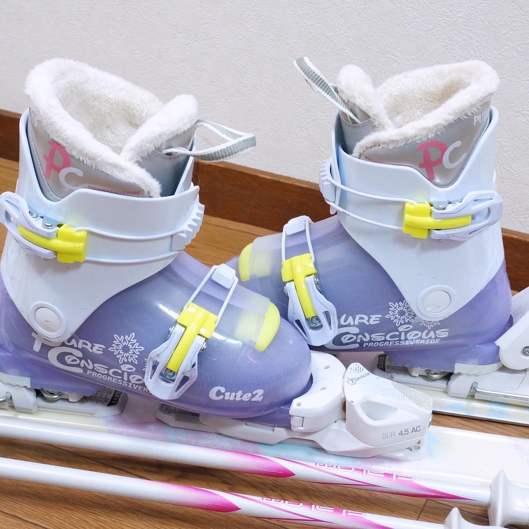 メンテ済 120cm 靴21cm PURE CONSCIOUS スキーセット