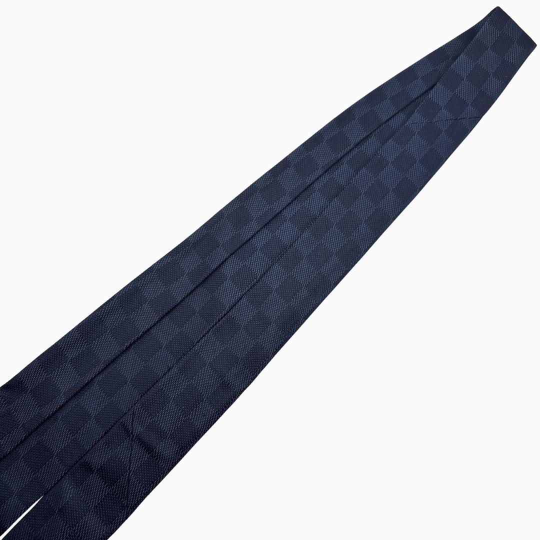 LOUIS VUITTON シルクネクタイ ダミエ柄 ネイビー
