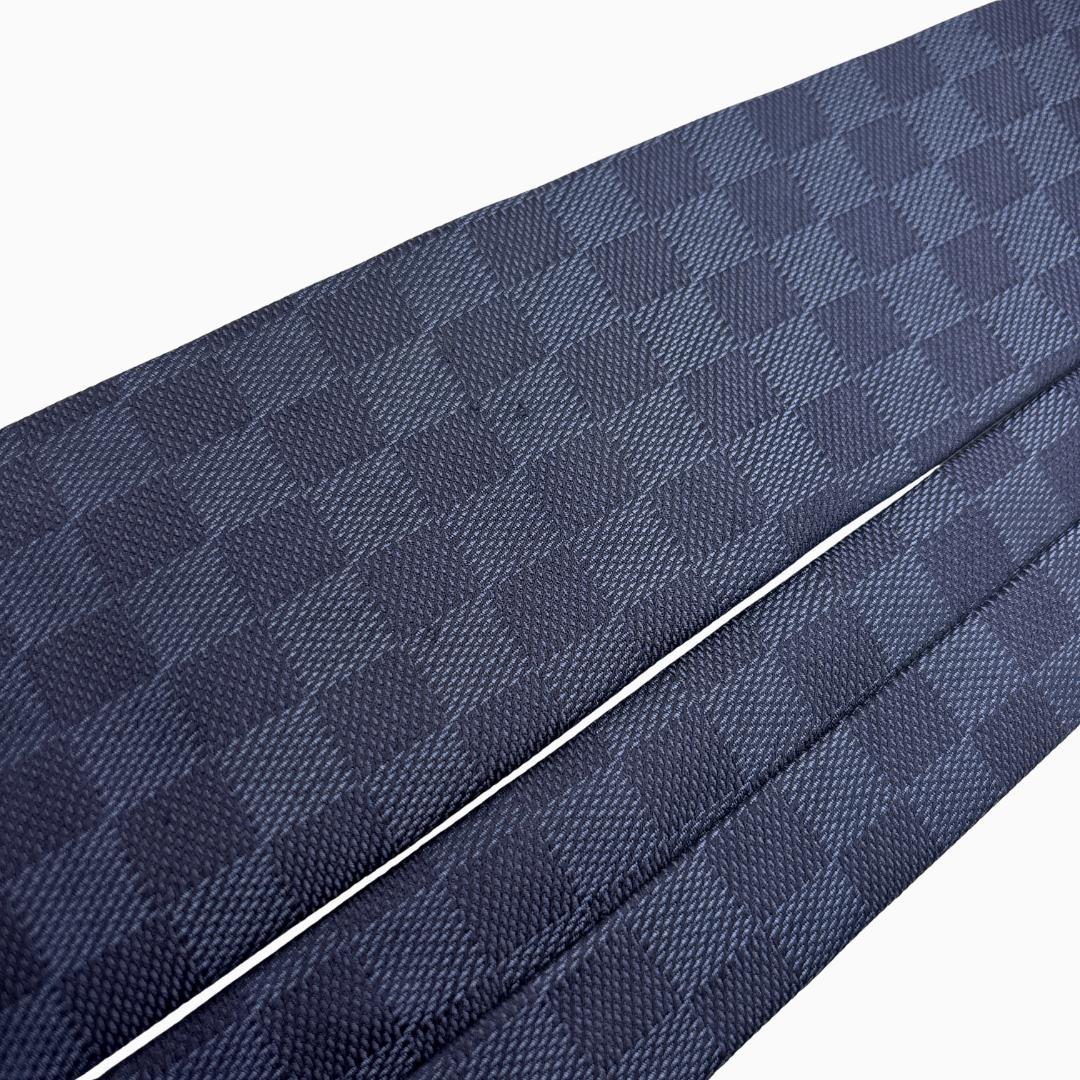 LOUIS VUITTON シルクネクタイ ダミエ柄 ネイビー