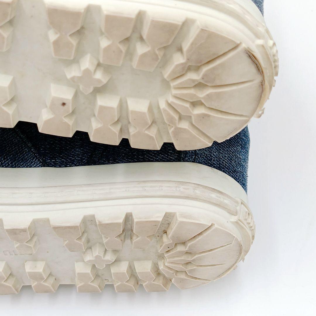 【美品】miumiu ミュウミュウ メタルキャップ デニム ハイカット 38