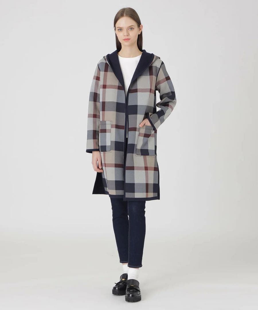 【未使用】ブルーレーベルクレストブリッジ チェックリバーシブルコーディガン