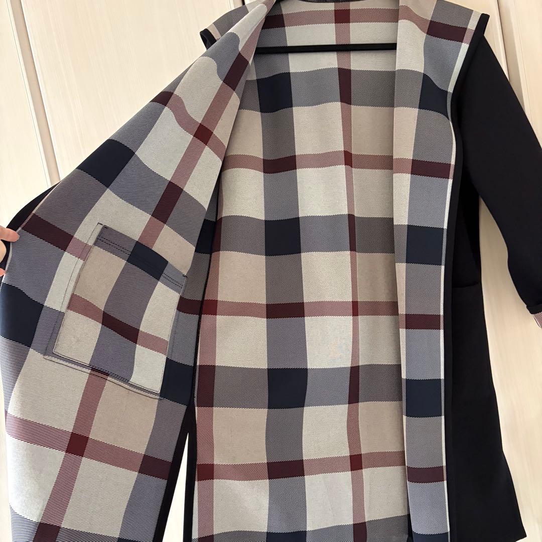 【未使用】ブルーレーベルクレストブリッジ チェックリバーシブルコーディガン