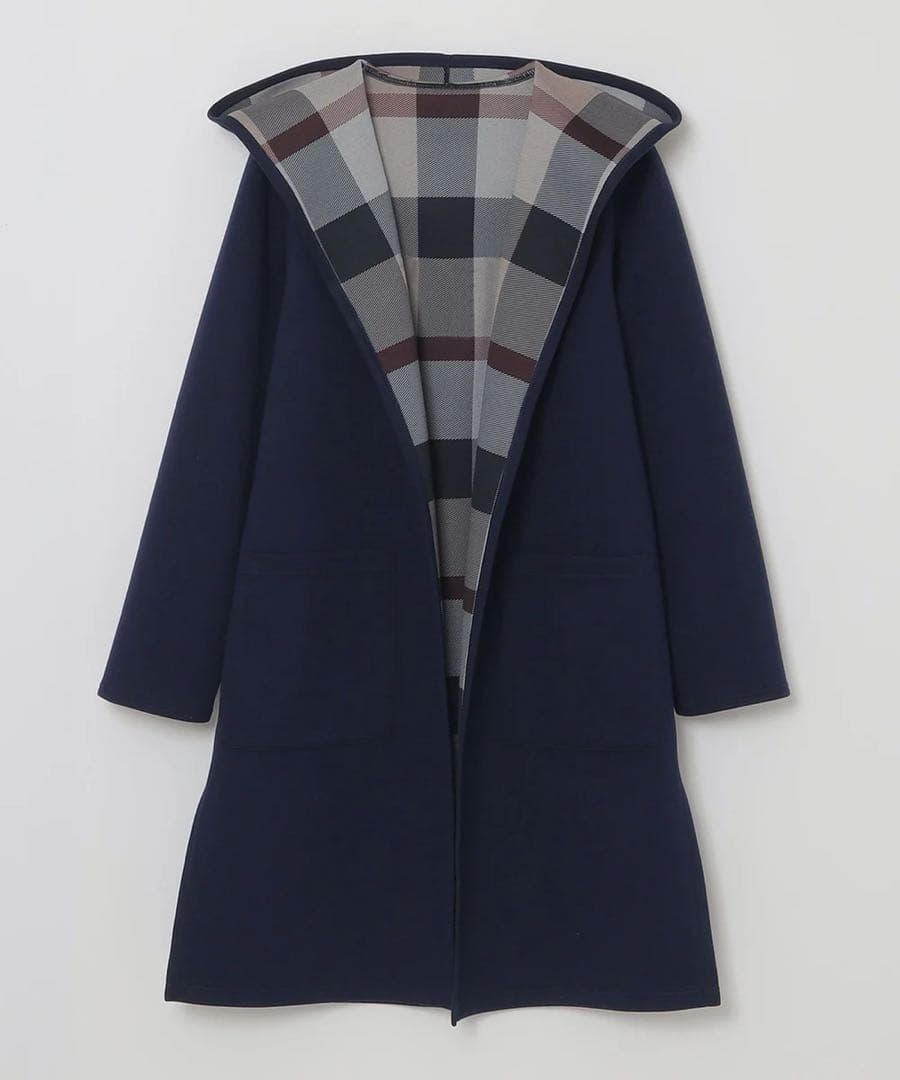 【未使用】ブルーレーベルクレストブリッジ チェックリバーシブルコーディガン