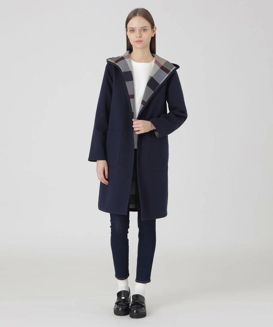 【未使用】ブルーレーベルクレストブリッジ チェックリバーシブルコーディガン