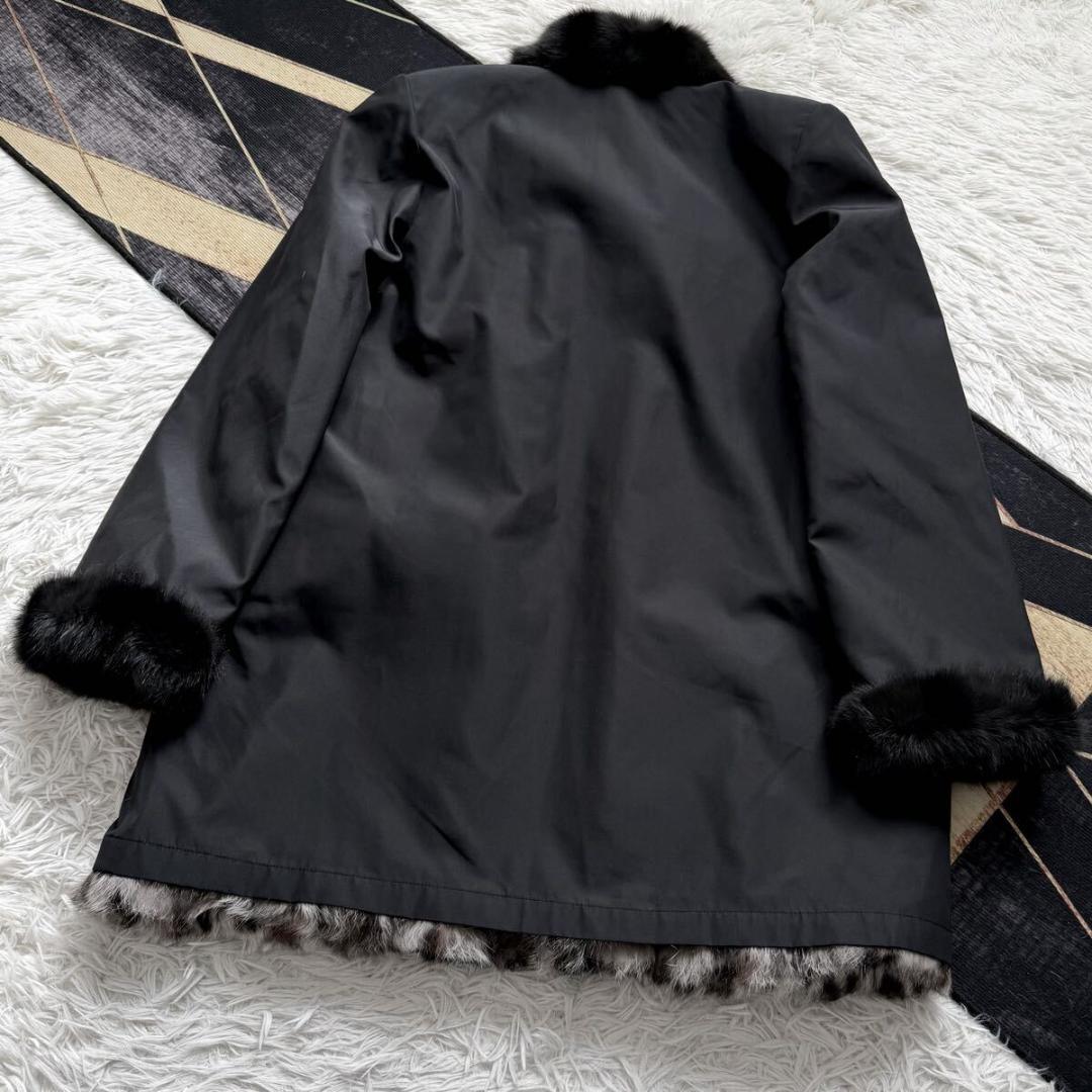 総丈88/希少デザイン◎ ロシアンリス/ラビット ロングファーコート 軽量 毛皮