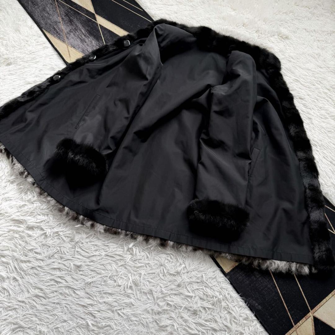 総丈88/希少デザイン◎ ロシアンリス/ラビット ロングファーコート 軽量 毛皮