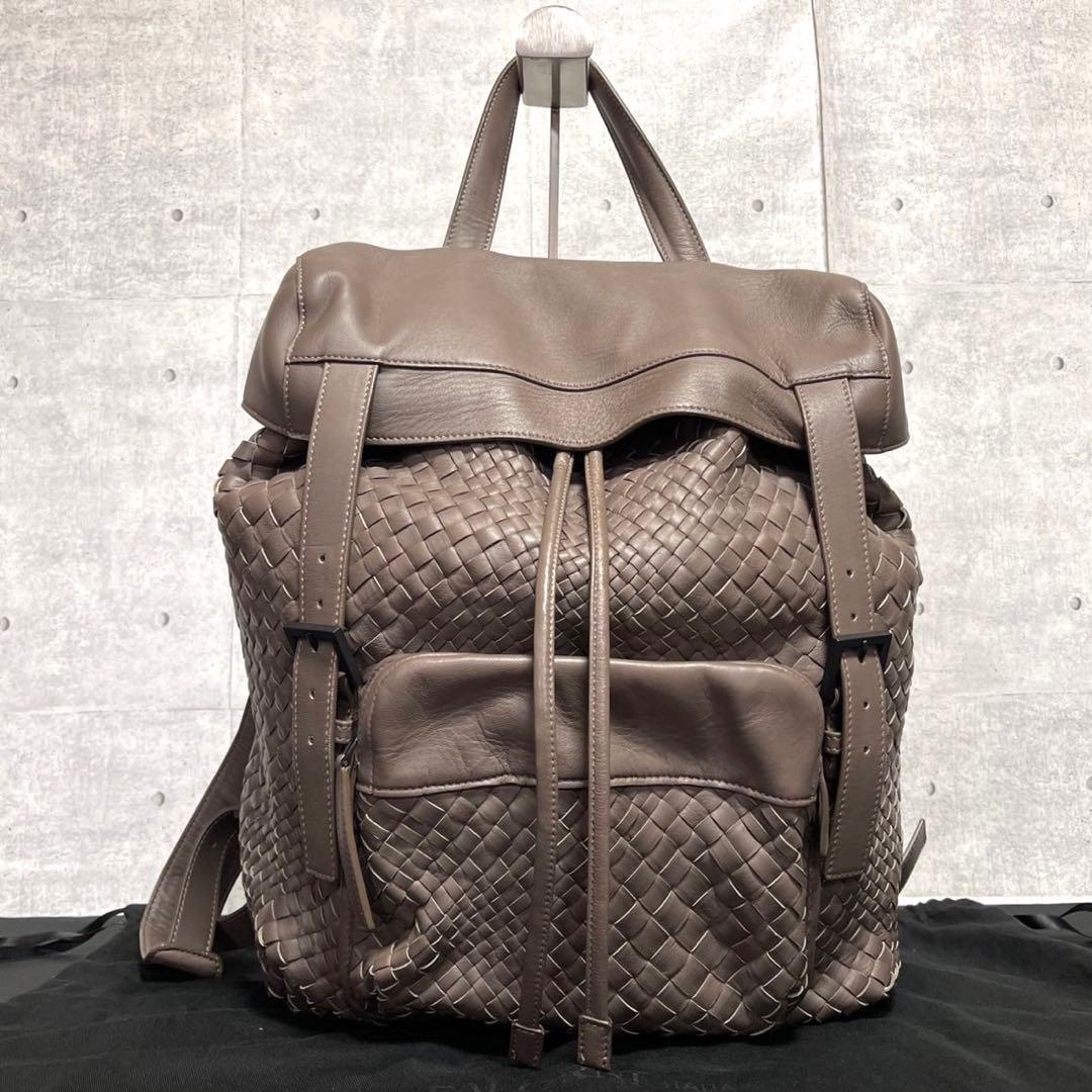 専用品FALORNI イントレチャート グレージュ ラムレザー バックパック