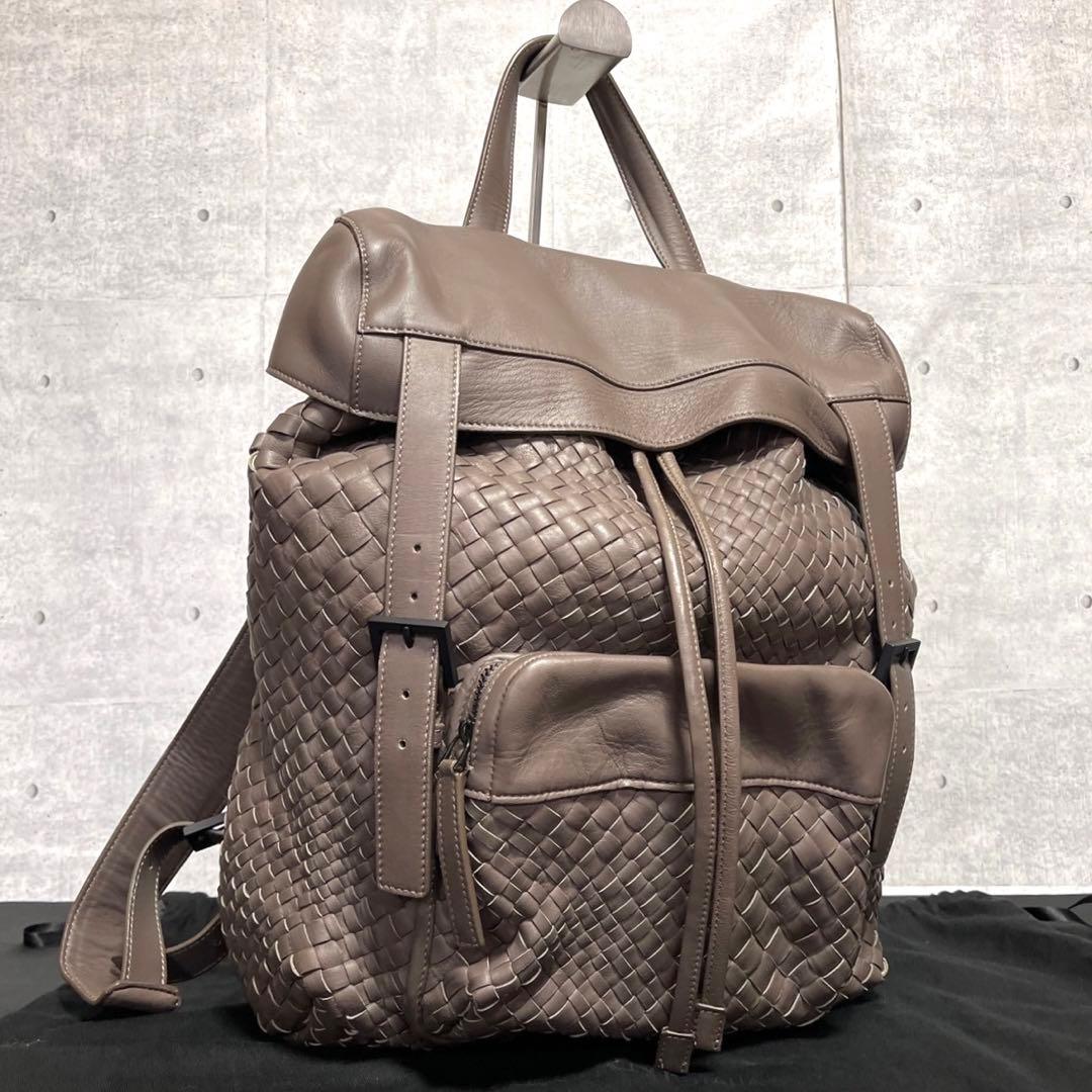 専用品FALORNI イントレチャート グレージュ ラムレザー バックパック