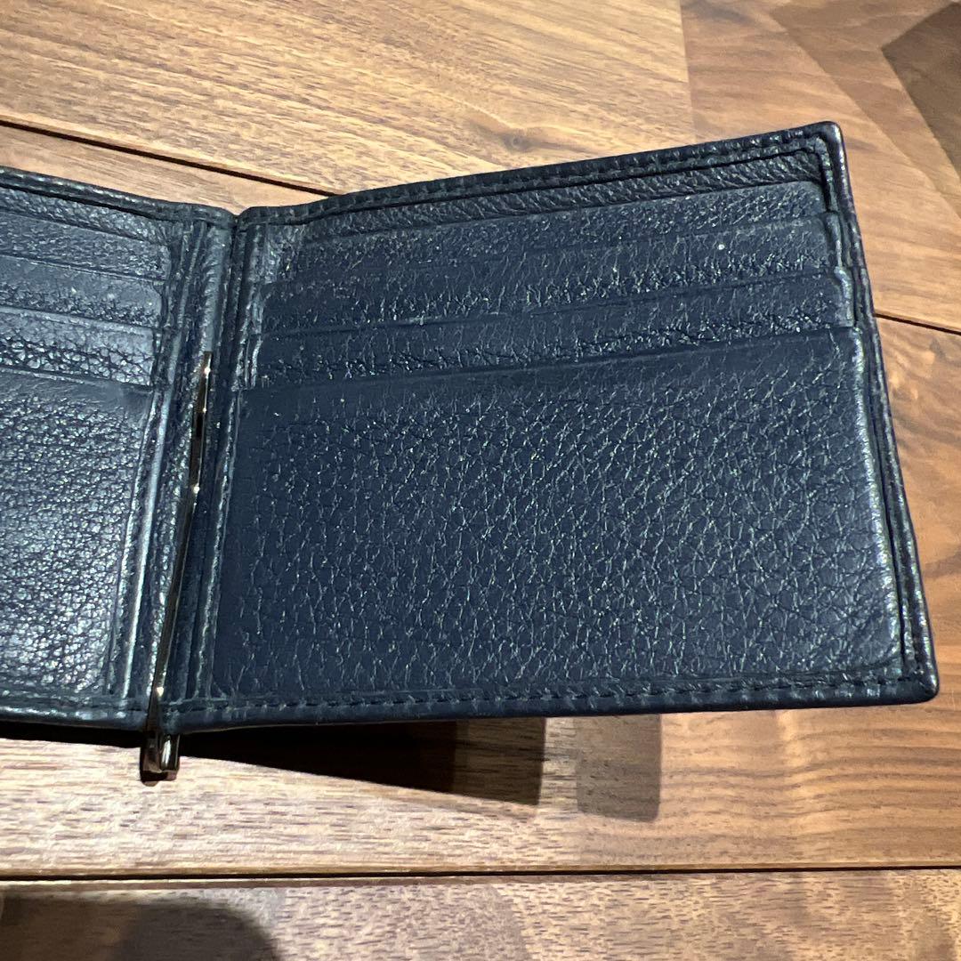 PRADA プラダ レザー マネークリップ 紺色