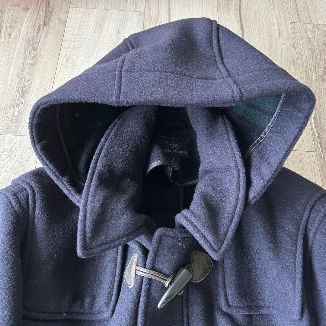 BROOKS BROTHERS ダッフルコート ネイビー L ブラックウォッチ