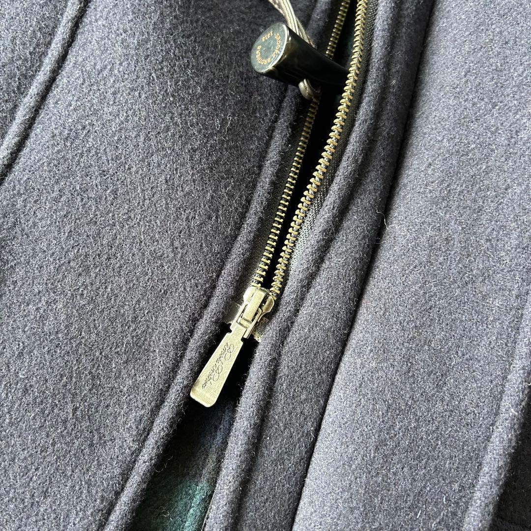 BROOKS BROTHERS ダッフルコート ネイビー L ブラックウォッチ