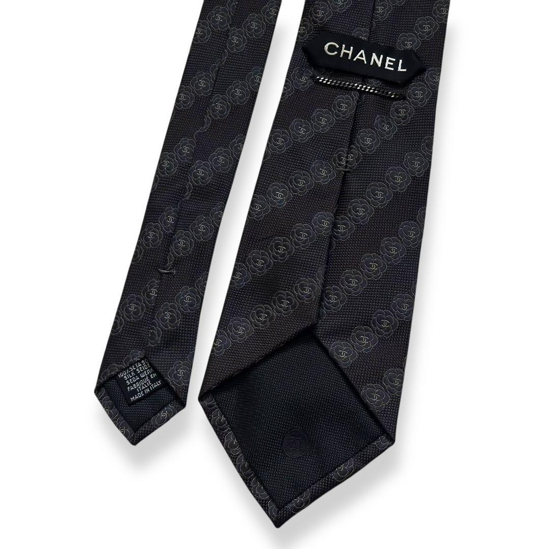美品✨CHANEL ネクタイ　シャネル ココマーク　カメリア　ジャガード【D】